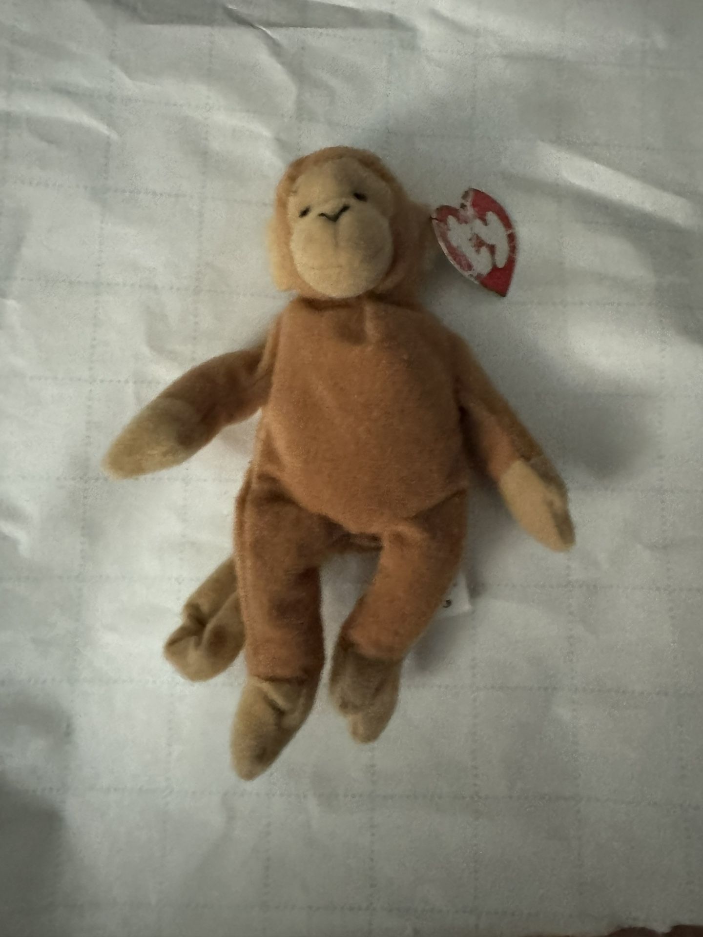 TY Beanie Baby 1993 BONGO the Monkey Stuffed Animal Toy