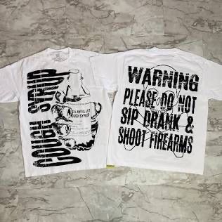 Cough Syrup Warning Tee — "Do Not Sip Drank & Shoot Firearms" | Size M | Brand New