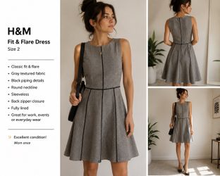 H&M sleeveless fit & flare dress in size 2