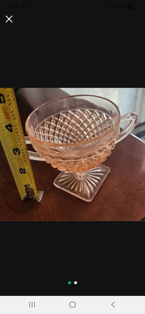 Vintage Pink Depression Glass Cup