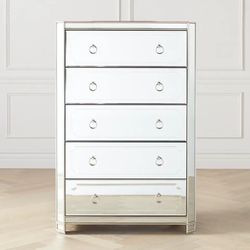 Mirrored 5 Drawer Tall Chest