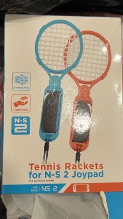 StarMei-HJXD Tennis Racket Game Controller Grips Compatible with NS2, Double-Sided Small Grip Sports Racket Suitable for Switch2 (Orange-Blue)