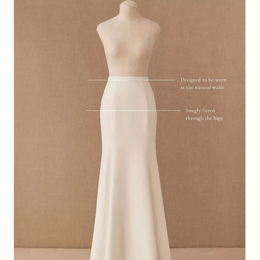 Anthropologie Boutique Ivory Bridal Skirt Elegant Modern Sz 4