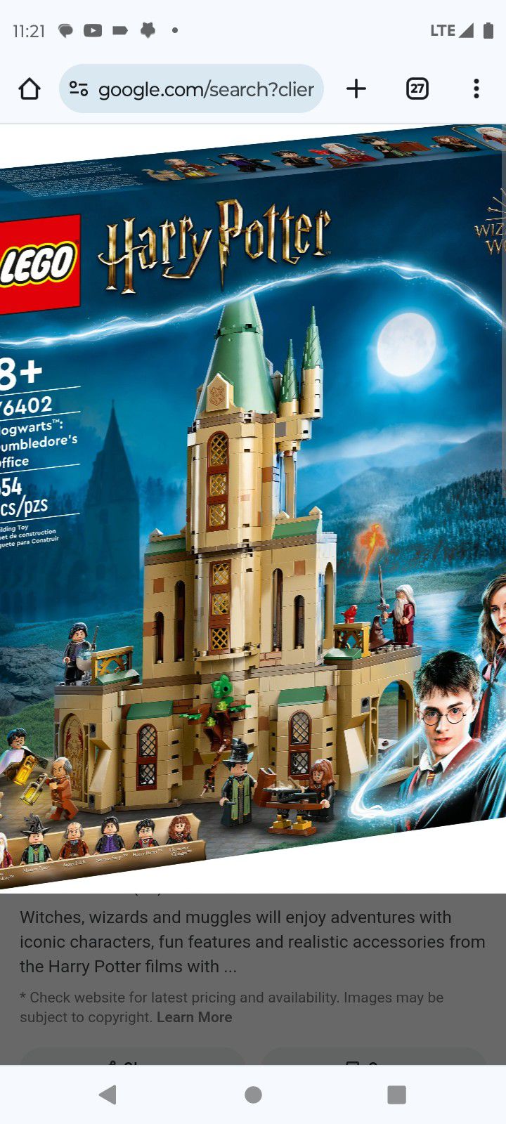 LEGO Harry Potter Hogwarts Dumbledore's Office 76402 