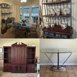 Moving Sale! Dining Set, Entertainment Center, Entry Table