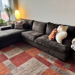 Custom Made Espresso couch - L Shape (includes Rug & All pillows) 