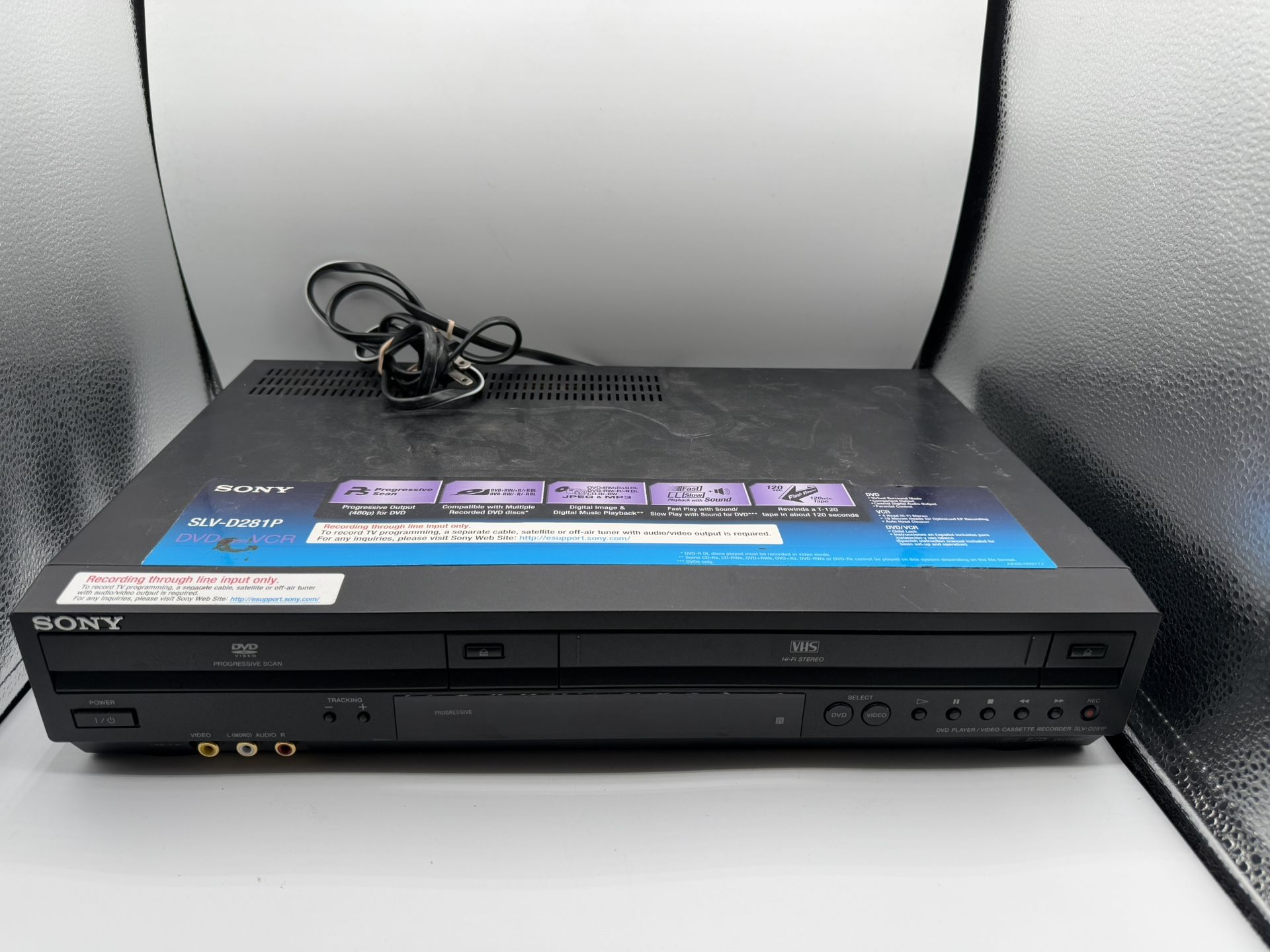 Sony DVD VCR Combo Player Recorder SLV-D281P No Remote VCR WORKS DVD DOESNT