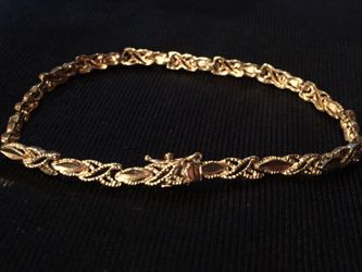 14k solid gold nice bracelet long 7" grams 6.5