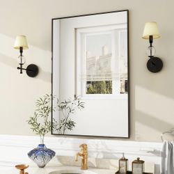 Blacks Wall Mirror with Metal Frame