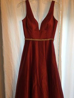 Red satin dress