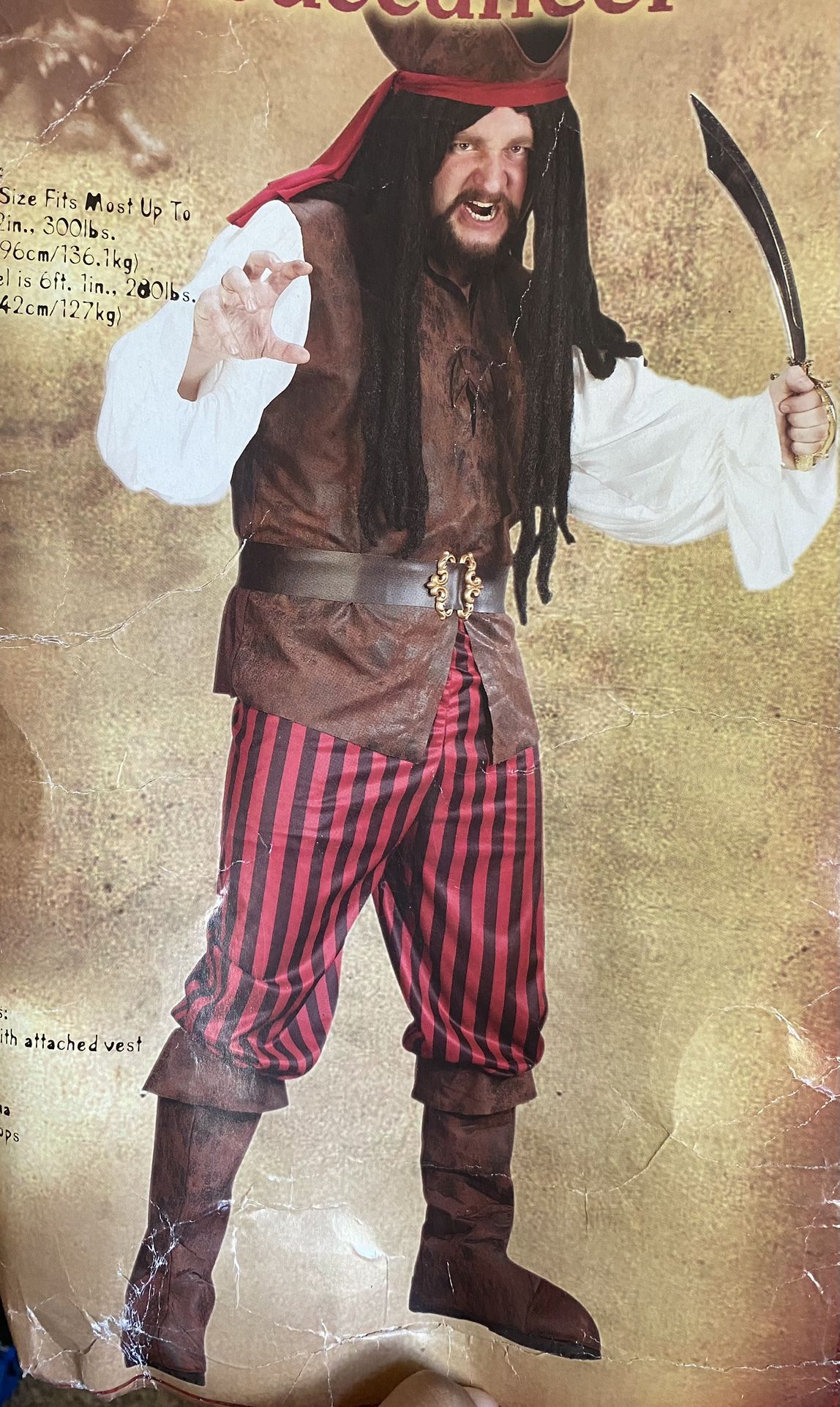 New Men’s Plus Size Buccaneer 🏴☠️ Pirate Costume