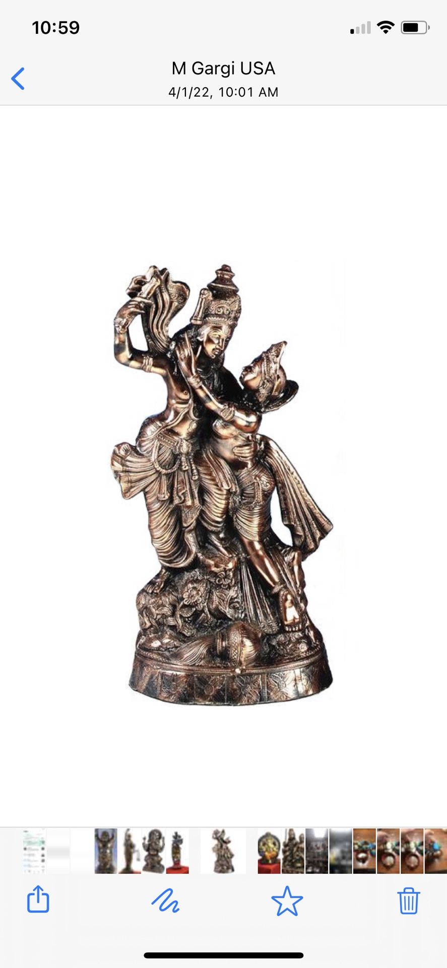 Bronze Antiq Radha Krishna 30”, Shelf Pcs