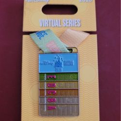 2020 RunDisney Virtual Challenge 5K Run Series e-Ticket Disney Pin with Back (SEE OTHER POSTS)