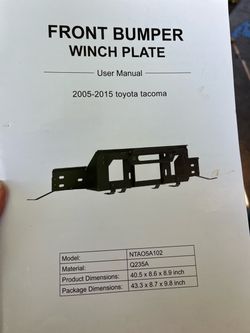 Front Bumper for 2005-2015 toyota tacoma Winch plate