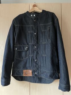 Fuel Greasy Denim Motorcycle Jacket - Mens Large