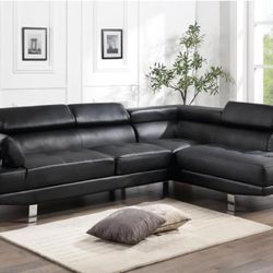 BLACK LEATHER SECTIONAL ONLY $1,199 MINAS HOME FURNITURE ➡️851 Van Houten Ave Clifton NJ 07013