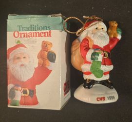 Vintage 1995 CVS Traditions Santa Claus Christmas Ornament (NIB)