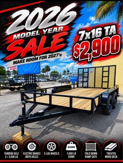2026 7x16 utility trailer