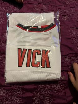 Vick Football Jersey White Red Black