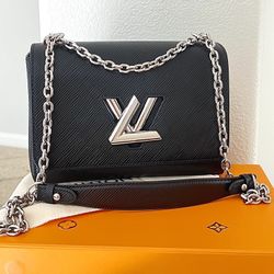 LV Twist Epi Leather Bag | Black + Silver Hardware 