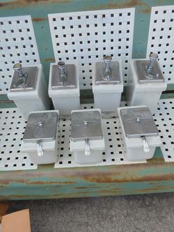 Vintage 1950s soda shop syrup and condiment dispensers