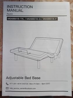 MARSAIL NS1 FULL SIZE WIRELESS ADJUSTABLE BED BASE ZERO GRAVITY TV & NO SNORING  MODE
