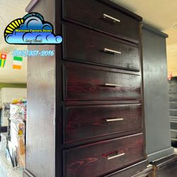 Five Drawer Cherry Pinewood With Bar Handles New Dresser Cajonera Mueble 