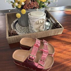 WOMEN'S WEDGE CHUNKY HEEL PLATFORM Sz 6 LIKE NEW