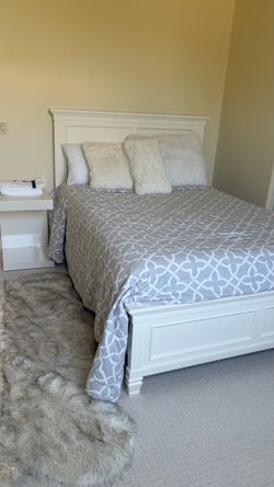 Full size bed frame and mattress