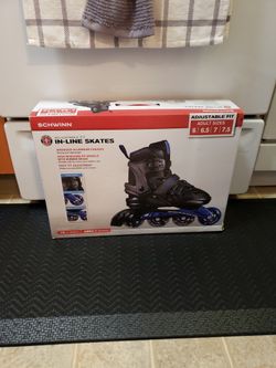 New Schwinn Unisex Adjustable Inline Skate Size (6-7.5)black/blue 