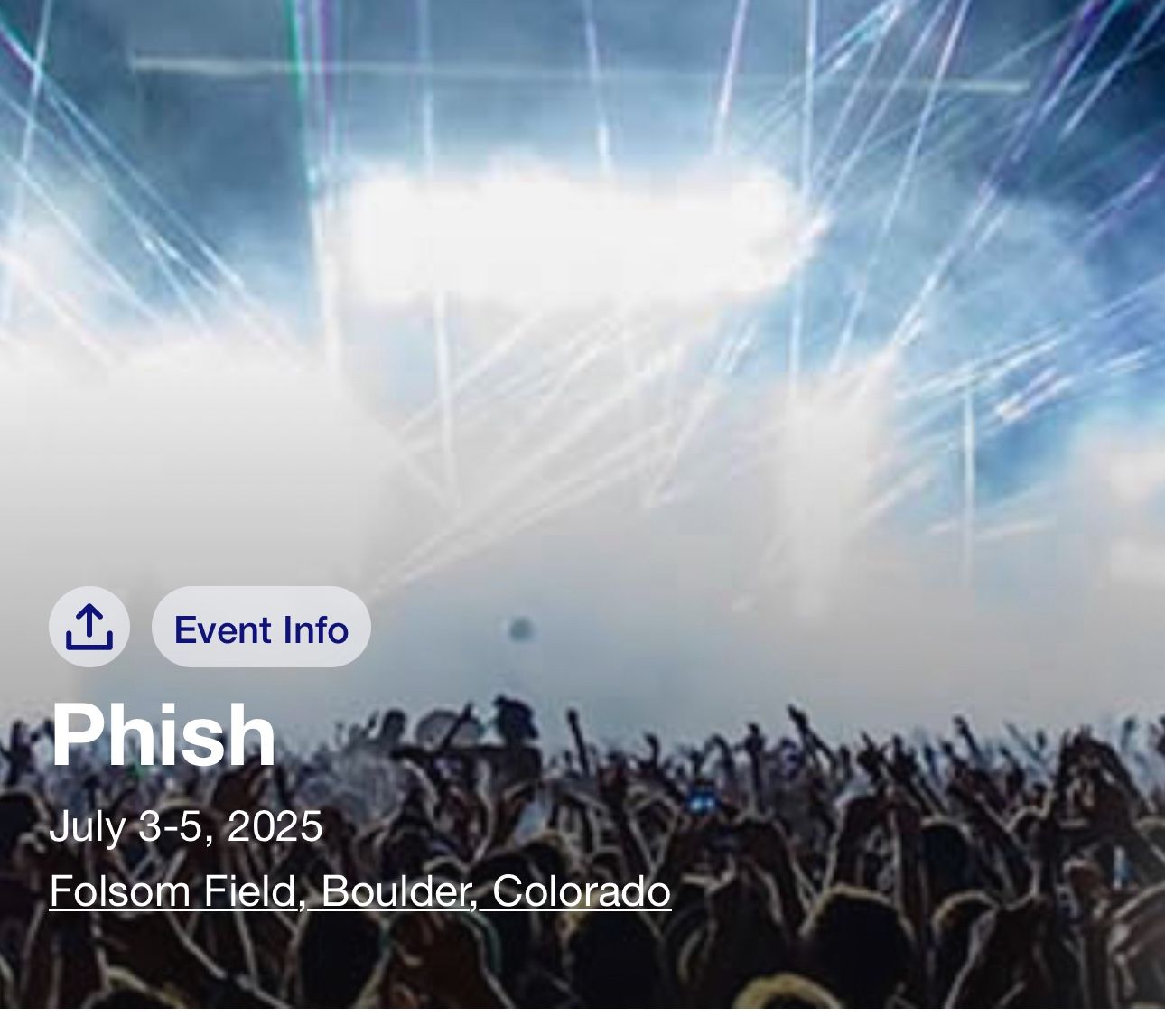 Phish Festival Tickets In boulder For face Value