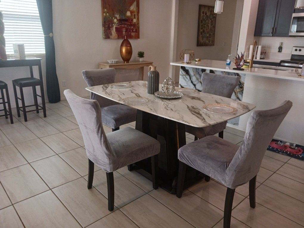 Moving Sale! Marble Dining Room Table