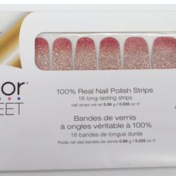 Color Street Nail Strips Long Lasting Nail Polish - Coral Bay Pink Glitter