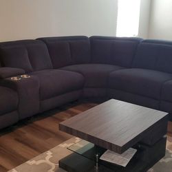 Grey Sectional Reclining Couch