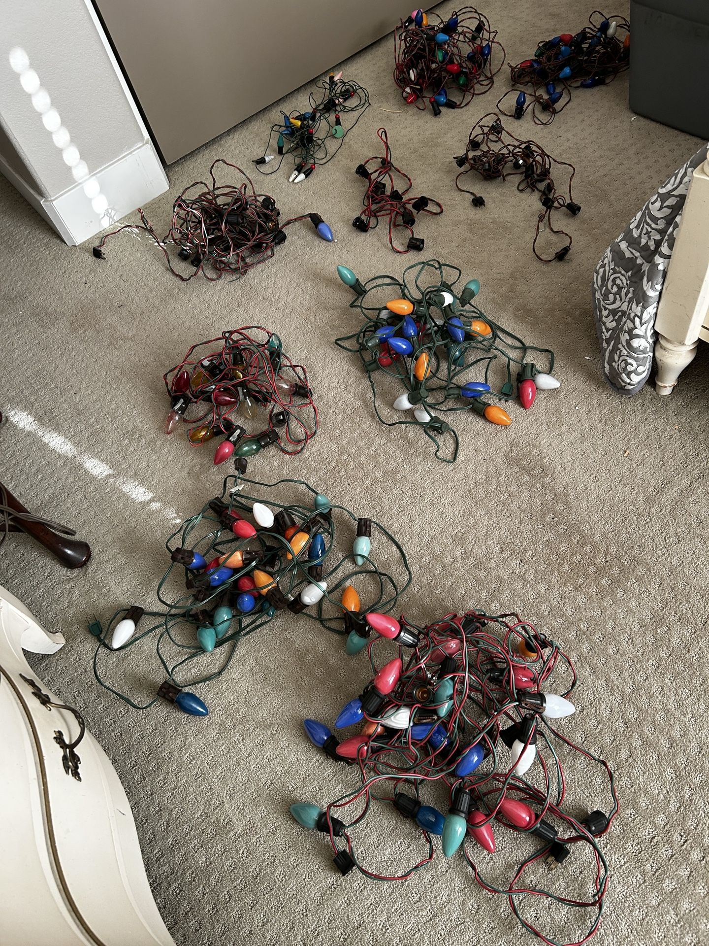 Vintage 10 Strands Outdoor Type Christmas Holiday Lights