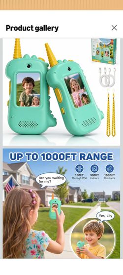 Kids Dinosaur Video Walkie Talkies Set