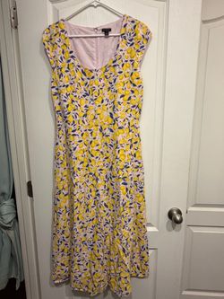 Lemon Print Midi Dress