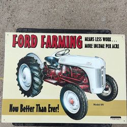 Ford Farming 8N Tractor Farm Equipment Vintage Retro Wall Decor Metal Tin Sign