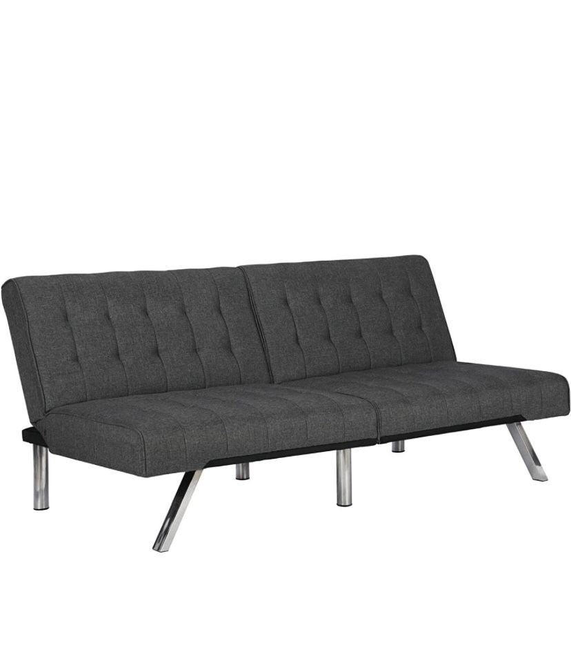 *Brand New* DHP Emily Futon With Chrome Legs, Grey Linen