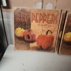 Red pepper artwork for the kitchen. 