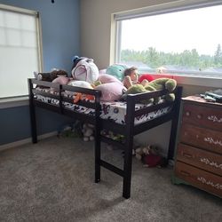 Twin Size Loft Bed Frame With Matress