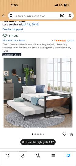 Twin size bed frame