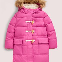 Mini Boden Pink Hooded Puffer Jacket New! 