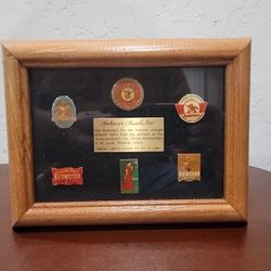 Budweiser Commemorative Pin Collection In Wooden Frame Limited Edition /5,000