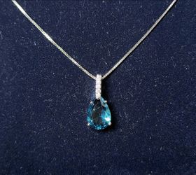 Aquamarine & White Sapphire Necklace