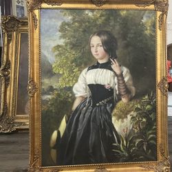 Antique oil painting on canvas