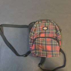 Dickies Plaid Mini Backpack With Adjustable Arm Straps