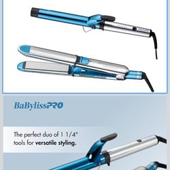 BaBylissPRO Nano Titanium Prima Ionic Hair Straightener – Professional Flat Iron & Curling Iron in One for Stylists, Pro Styling Hair Tool