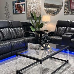 OM• $38 Initial • Brand New& Power Reclining Sofa And Loveseat// Living Room Set 