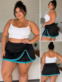 Black Athletic Skort with Teal Trim (XXL)